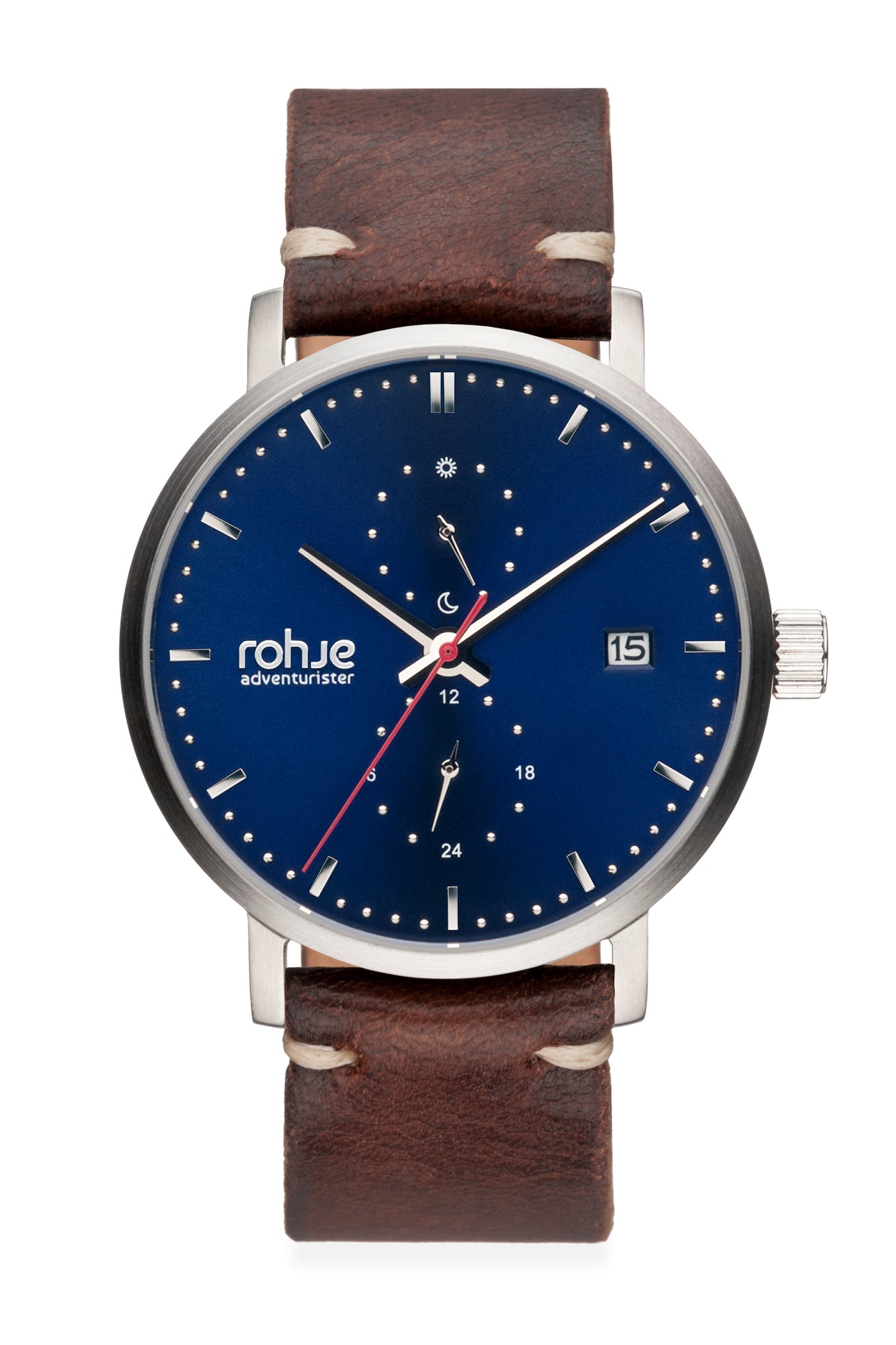 Adventurister Blue, Brown Reindeer Leather Strap #strap_dark-brown-reindeer-leather